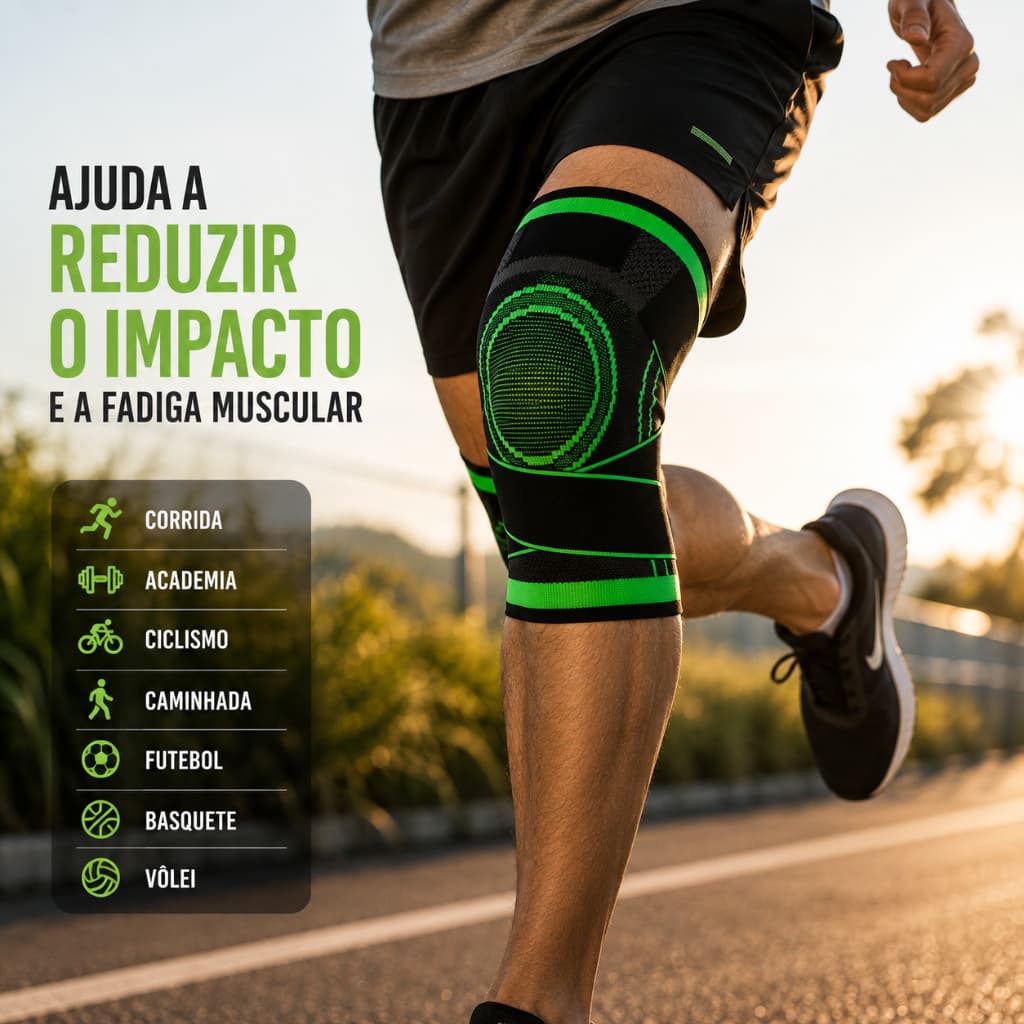 Joelheira de Compressão Ortopédica Esportiva Suporte para Joelho Corrida Academia - Par