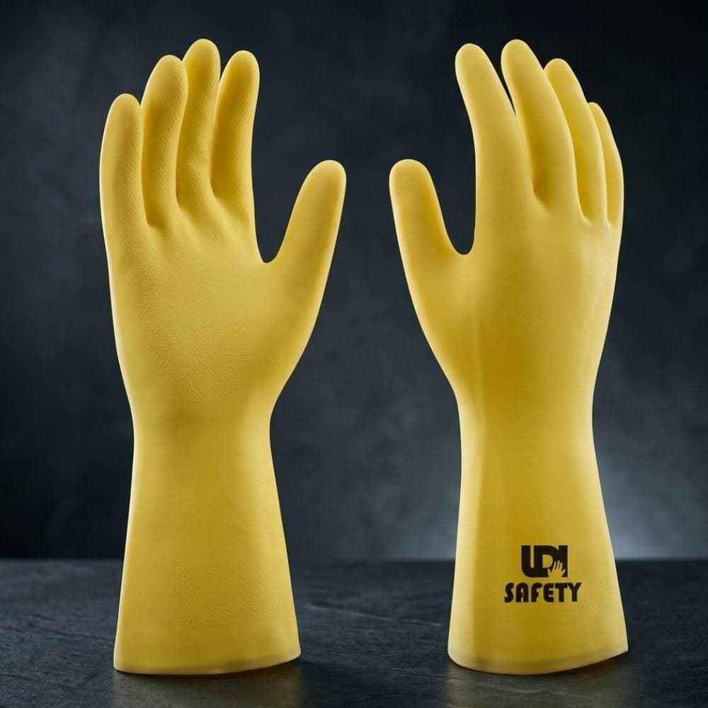 Kit 2 Pares Luva de Látex LDI Safety Amarela Tamanho G CA 42404 Impermeável para Limpeza Doméstica