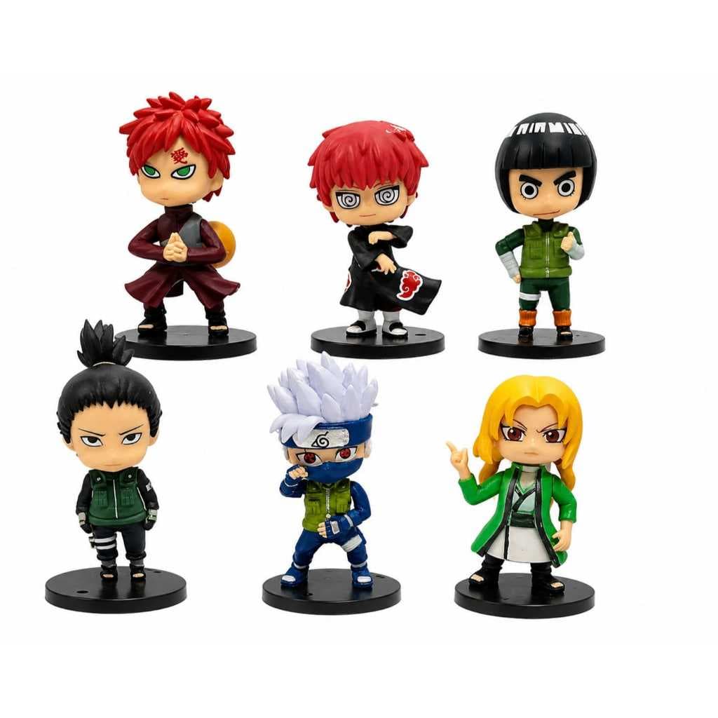 Kit 6 Miniaturas Naruto Shippuden Colecionáveis, 5cm cada