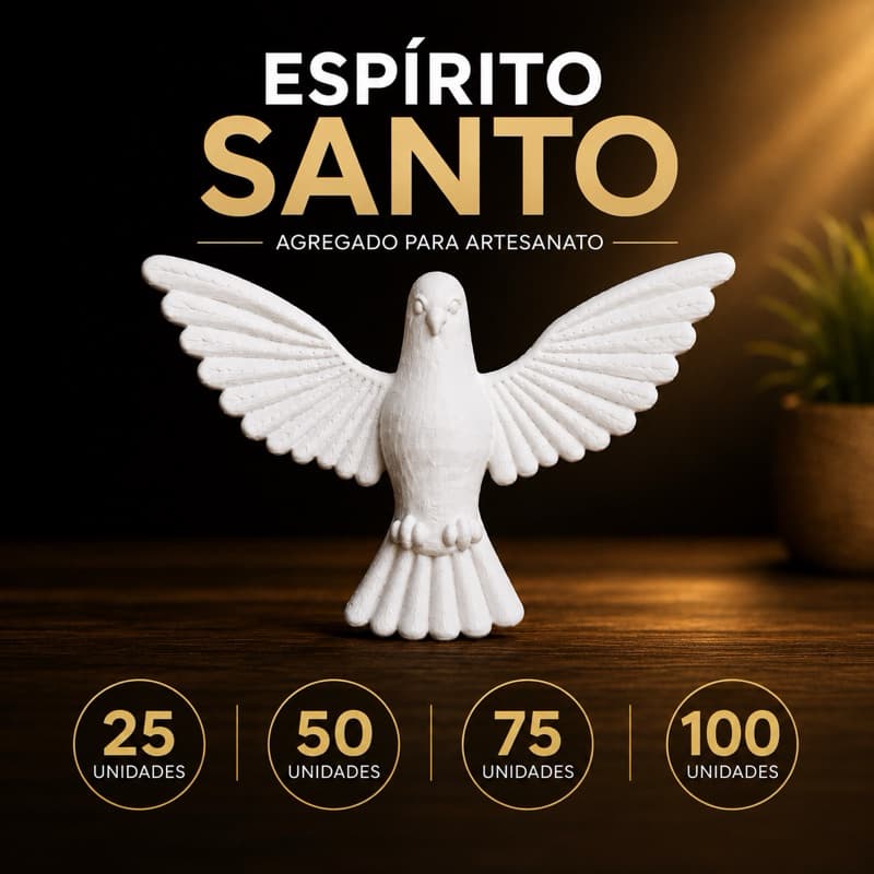 Pombinha Espírito Santo Apliques Artesanato Batizado Lembrancinha Casamento Crisma