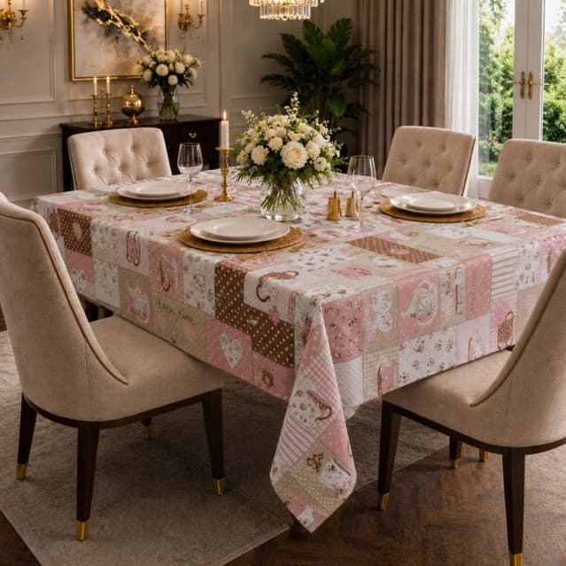 Toalha De Mesa 4 Cadeiras Quadrada 1,45 X 1,45 Decoração De Cozinha