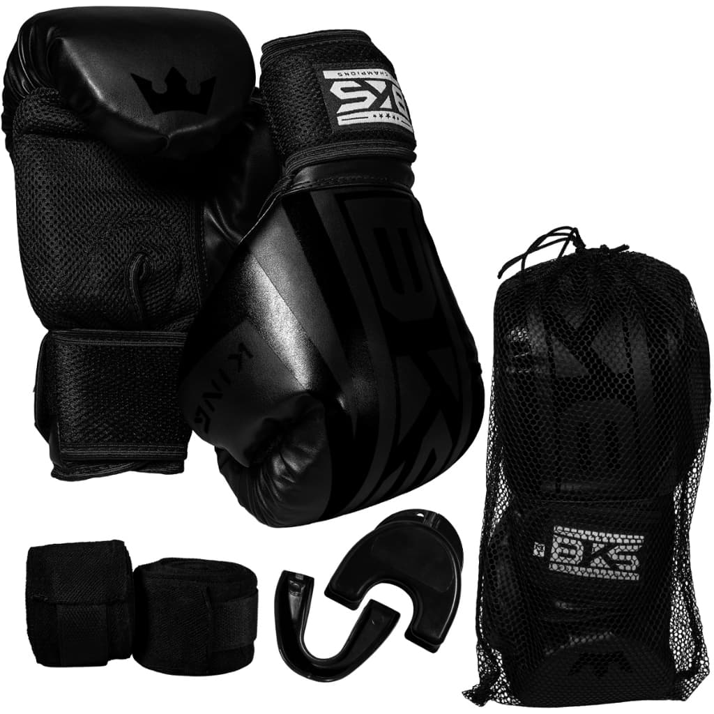 Luva De Boxe Muay Thai Kickboxing + Bandagens + Bucal + Case BKS