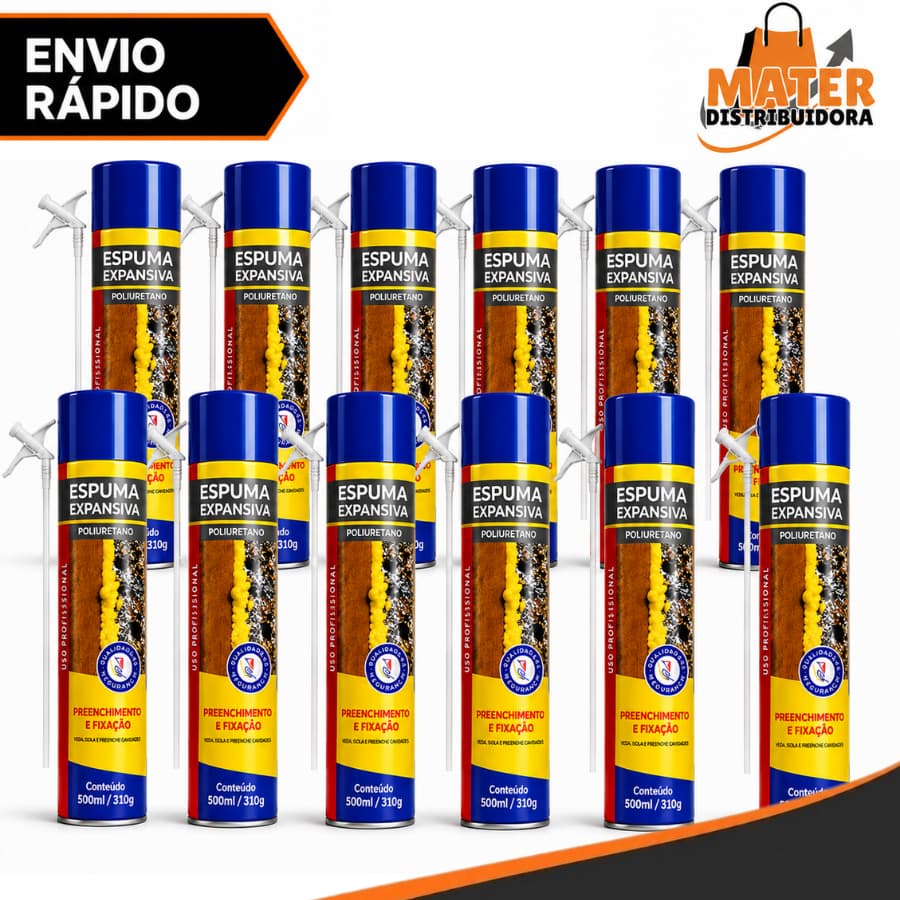 Kit 12 Espuma Expansiva Poliuretano Profissional 500ML 340GR