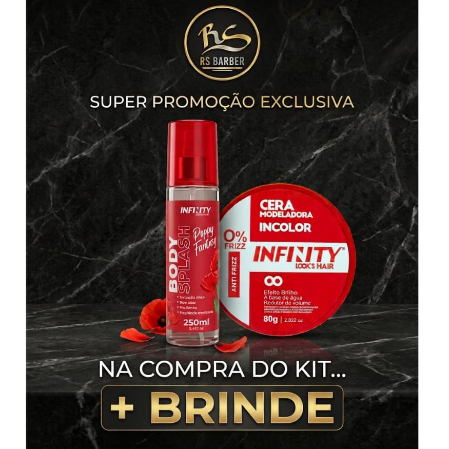 Combo Cuidados Feminino Poppy Fantasy Hidratante Corporal Body Splash + Pomada Infinity incolor + BRINDE SURPRESA