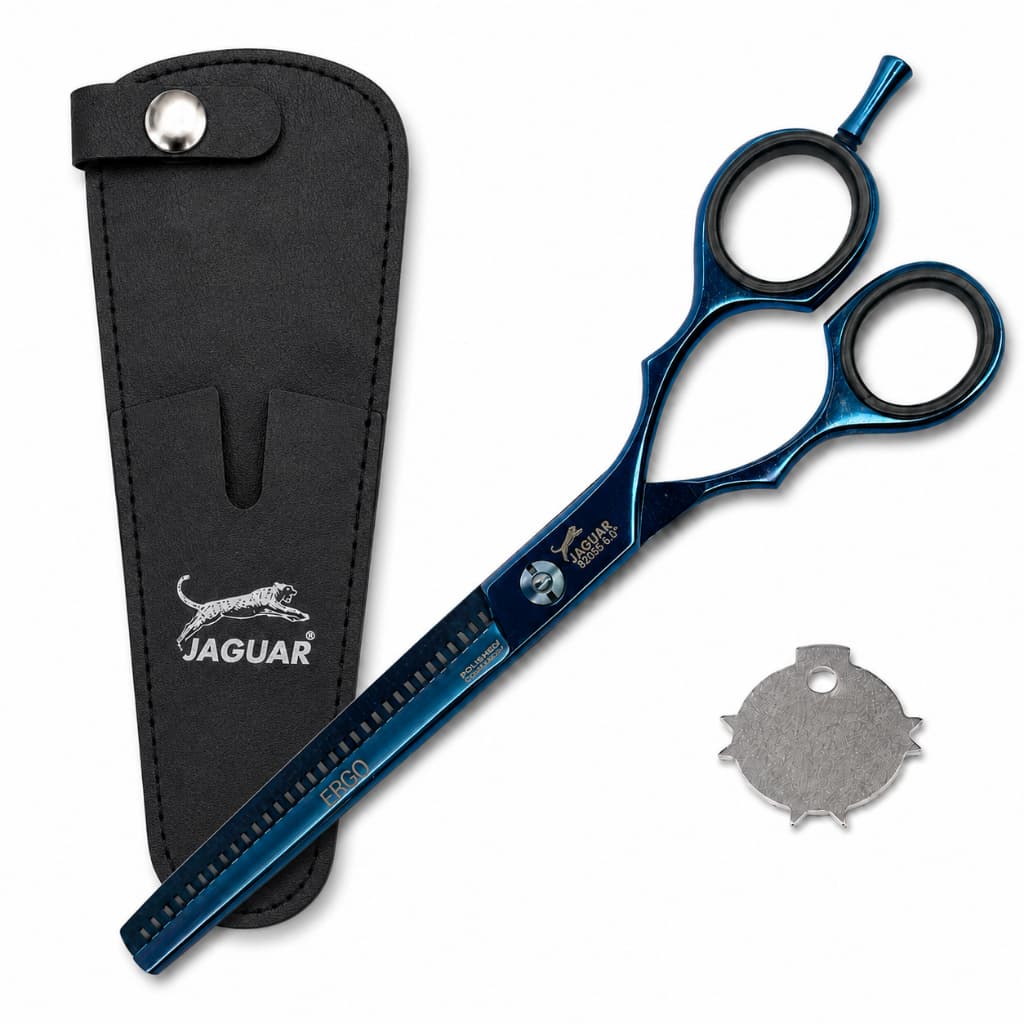 Tesoura Desbastadeira Cor Azul Profissional Jaguar 6”, 6,5” ou 7” –  Barbeiro e Cabeleireiro Premium