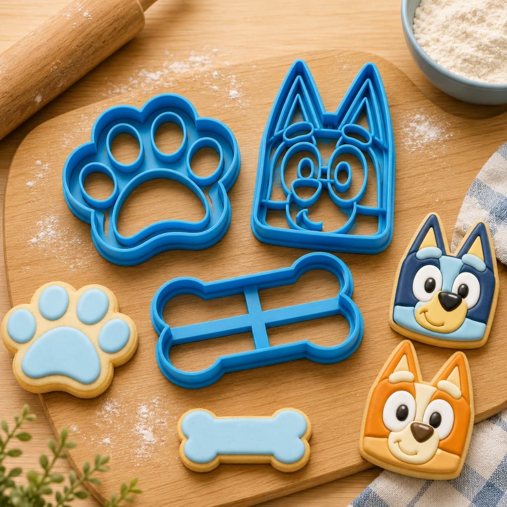 Kit Cortadores de Biscoito Bluey e Bingo para Massa e Play Doh