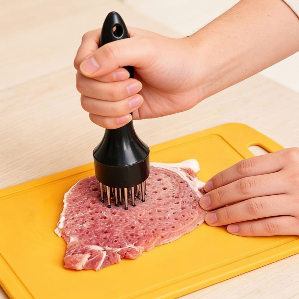 Amaciador de Carne Manual Aço Inox - Durável e Ergonômico