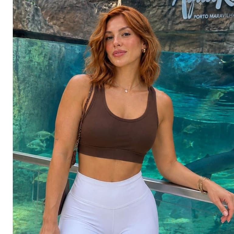 Cropped De Academia Top Fitness Feminino Sustentação Pérola