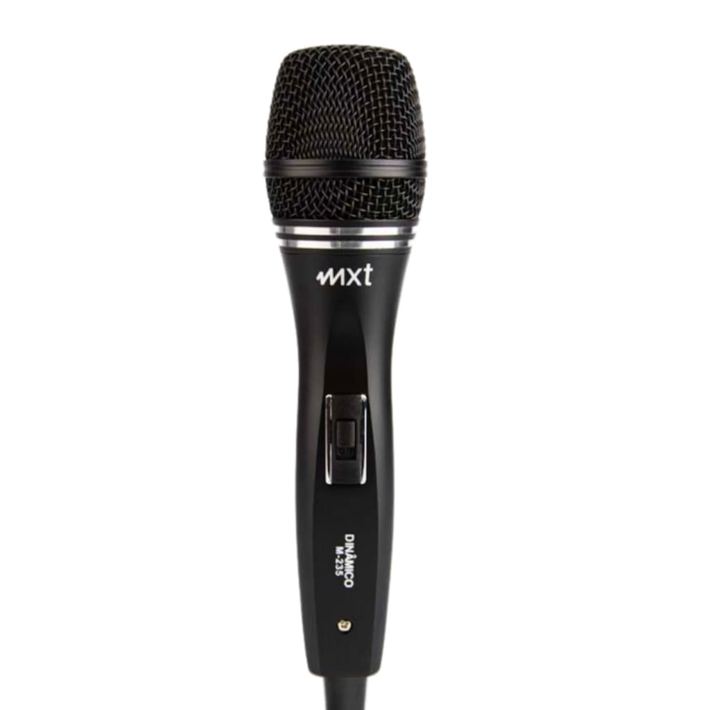 Microfone Dinâmico MXT com Fio Cardioide 80Hz-15kHz Impedância 600Ω Cabo 3m Preto Profissional