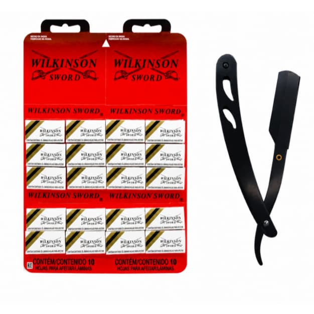 Lâmina De Barbear Gilete Wilkinson Cartela Original + Navalhete Profissional