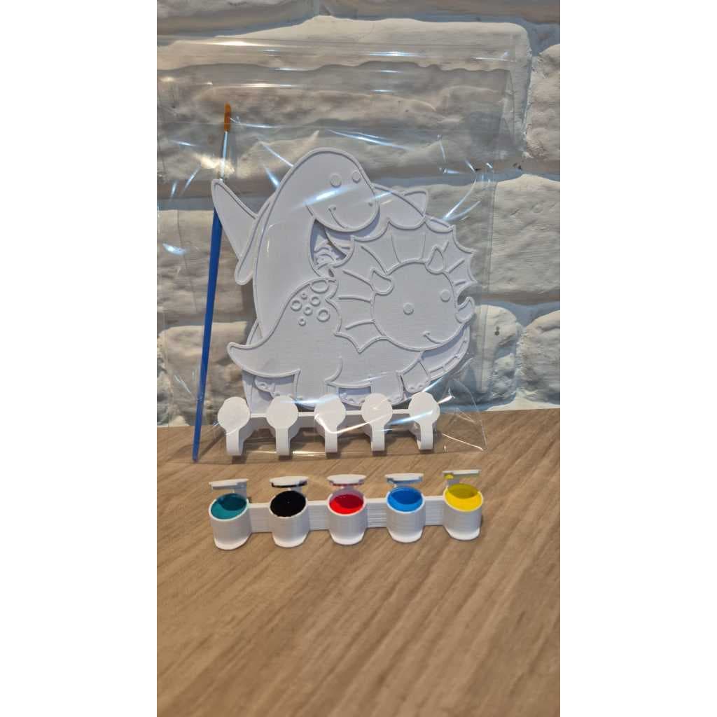Kit 6 peças para colorir 3D em PLA pintura com tinta guache lavável LEMBRANCINHA
