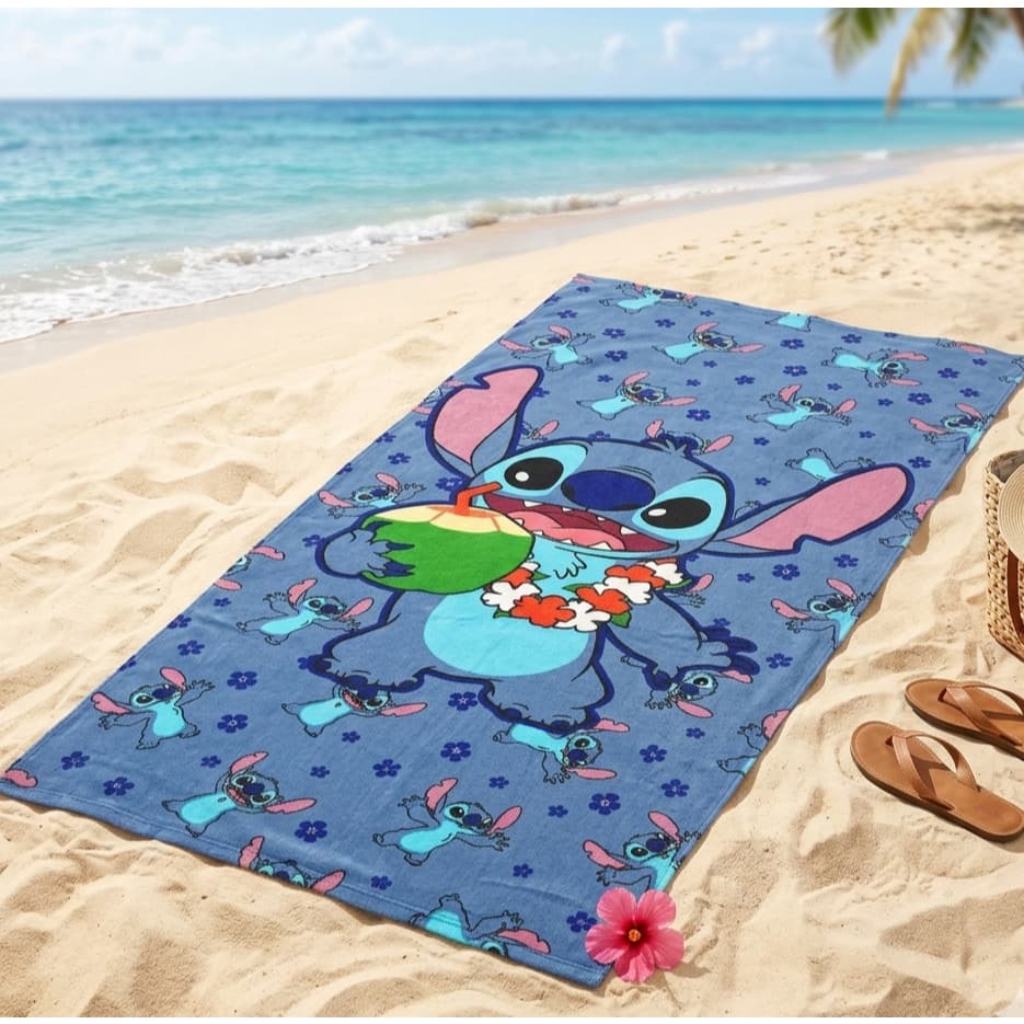 Toalha - Bolsa Stitch -2 em 1 - Oficial Zona Criativa -Praia -  Piscina -Presente Geek
