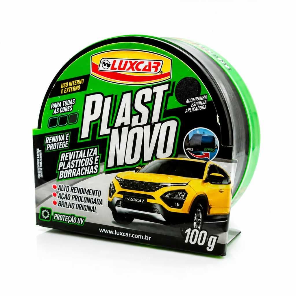 Plast Novo Luxcar Revitaliza Plásticos Borrachas Parachoque Alto Rendimento Ação Prolongada Brilho Original