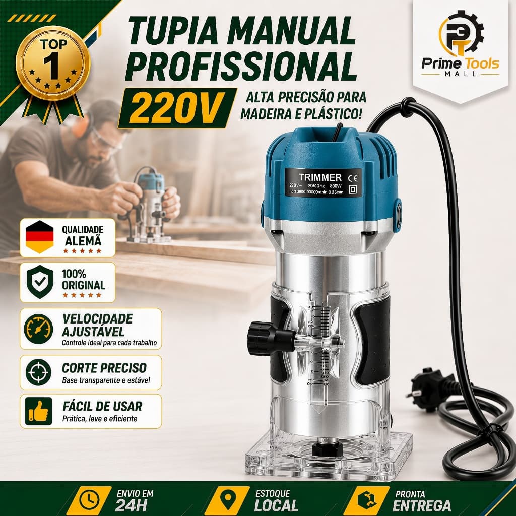 800W Tupia Laminadora Manual Profissional 220V Tupia Manual 6 Velocidades Adequado Para Trabalhos em Adeira e Entalhe