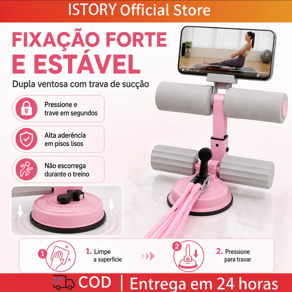 Aparelho Abdominal com Ventosa Portátil para Treino em Casa Exercitador Fitness Academia Masculino Feminino
