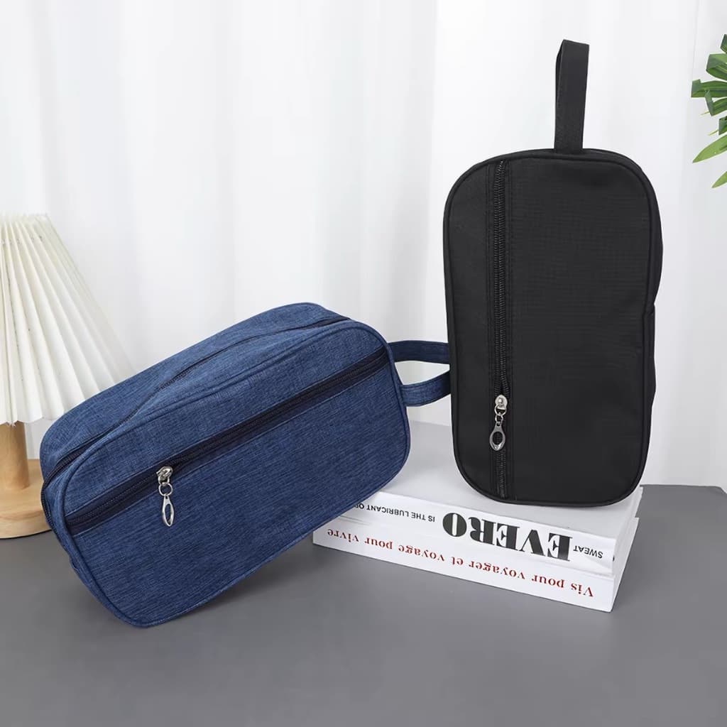 Necessaire masculina (couro, tecido, listrada)