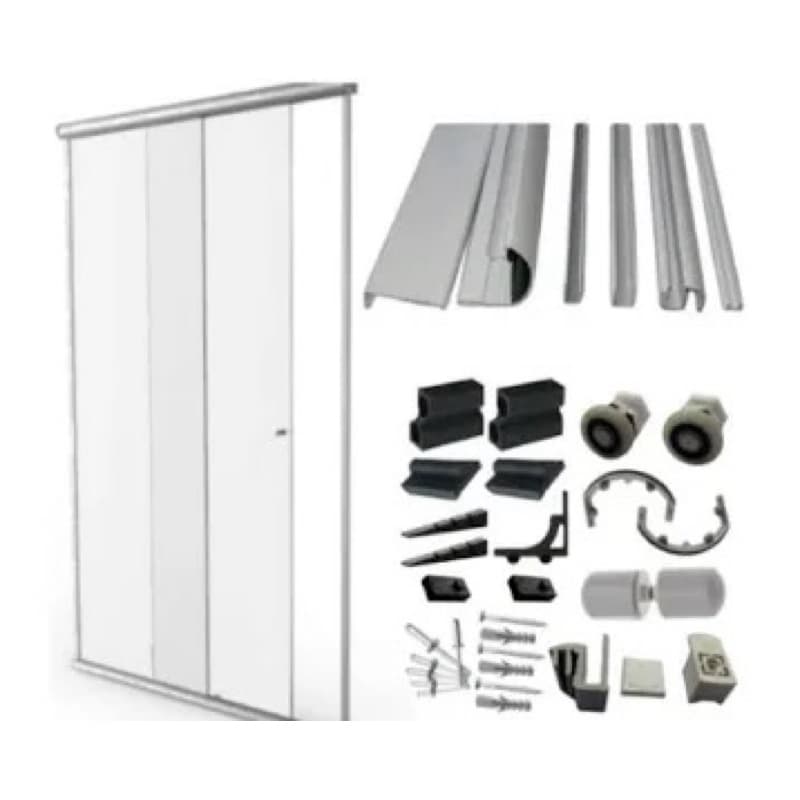kit Box Frontal F1 para banheiro -1,20 largura x 1,90 de Altura sendo 1 folha fixa e 1 de correr.Nao acompanha o vidro.