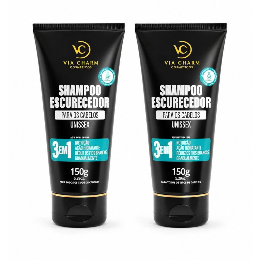 2 Un Shampoo Escurecedor Profissional Via Charm 3 X 1 Unisex