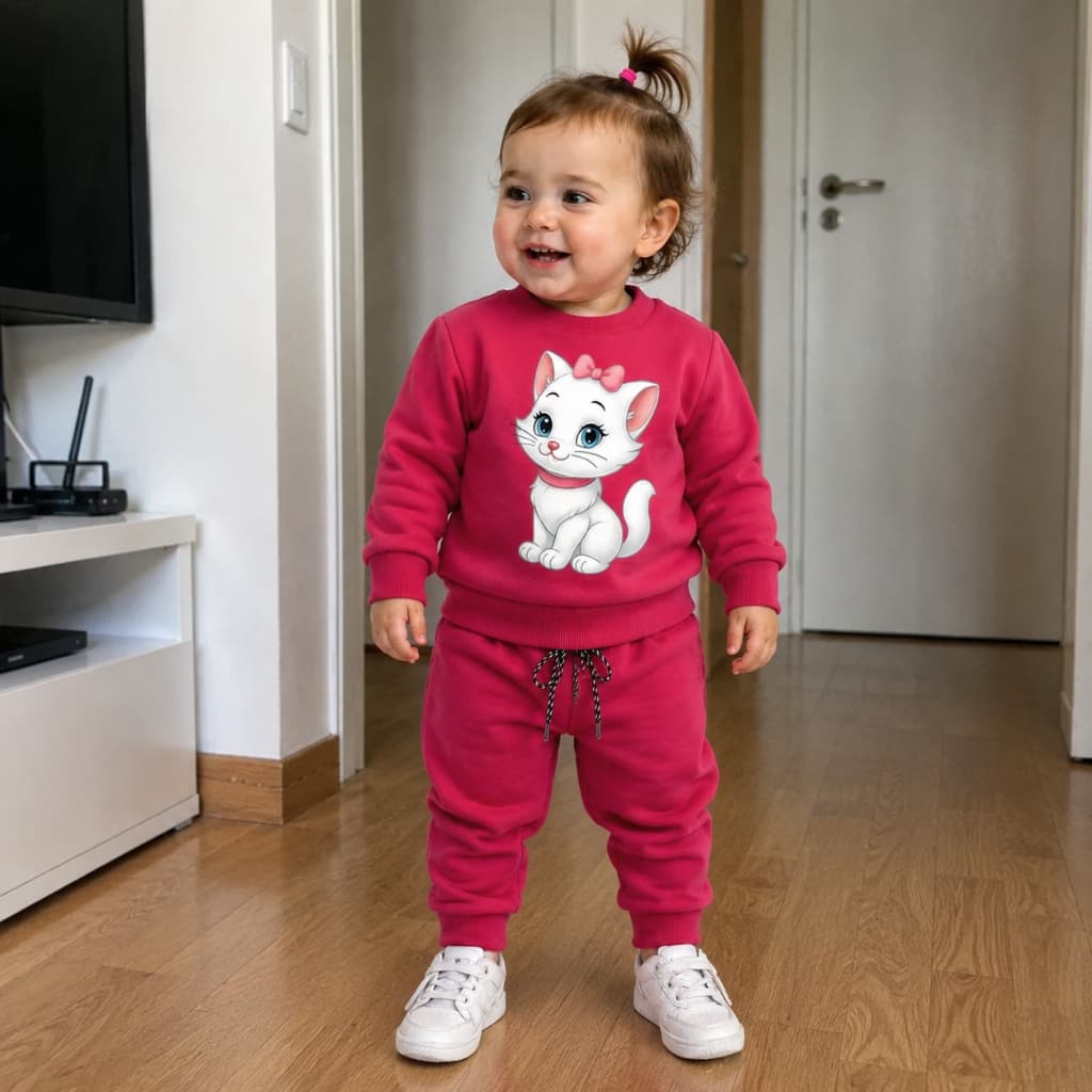 Conjunto Moletom Infantil Gatinha Mary Várias Cores