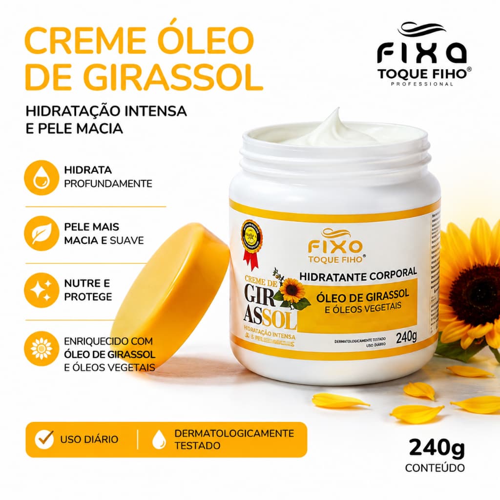 Hidratante Corporal Óleo de Girassol 240g — Nutrição Profunda, Maciez e Toque Aveludado