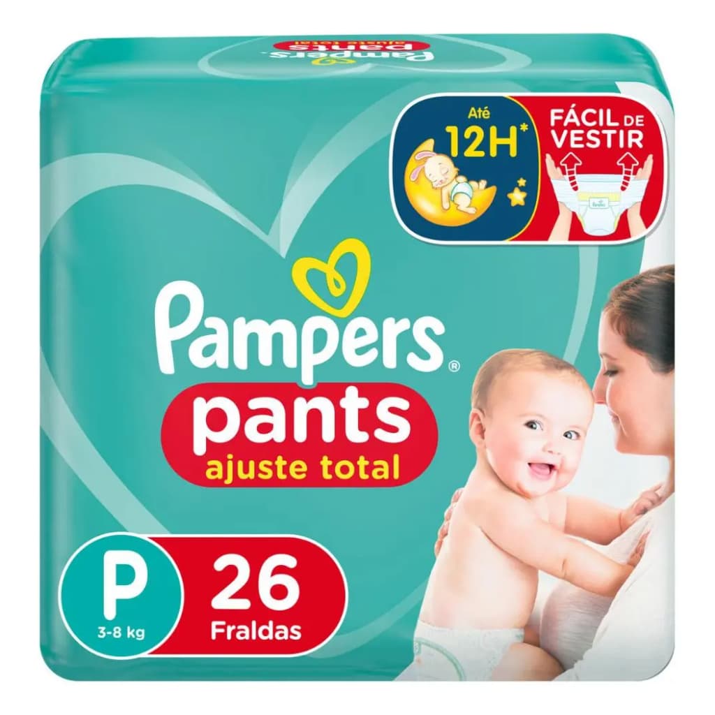 Fralda Descartável Pampers Pants Ajuste Total P 26 - Sem gênero - fralda infantil Pampers