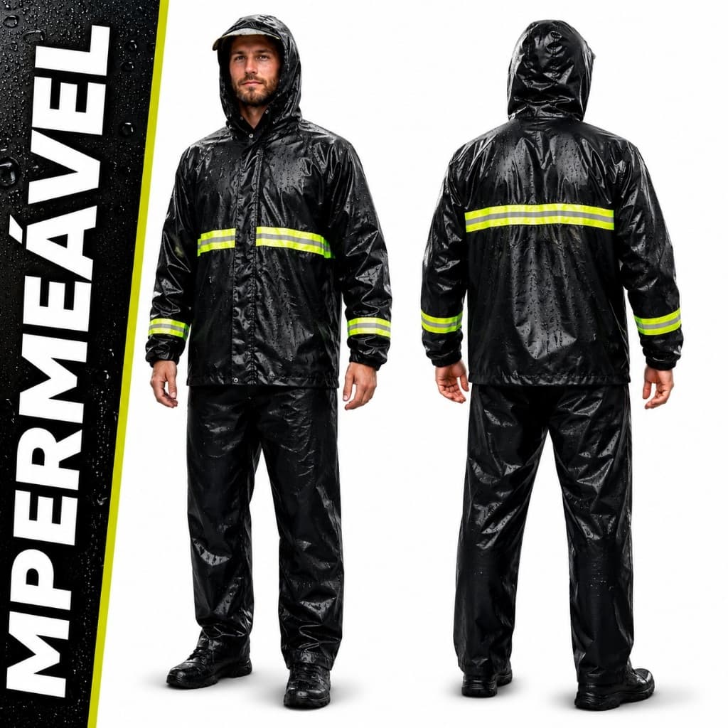 Capa de Chuva Moto Impermeável com Refletivo Ideal Motoboy e Trabalho Externo