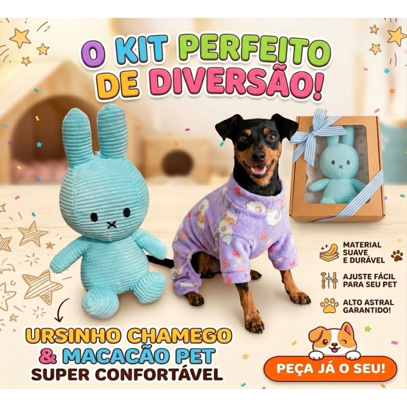 1 Macacão pet + 1 Ursinho azul. acessórios pet - Roupa pet