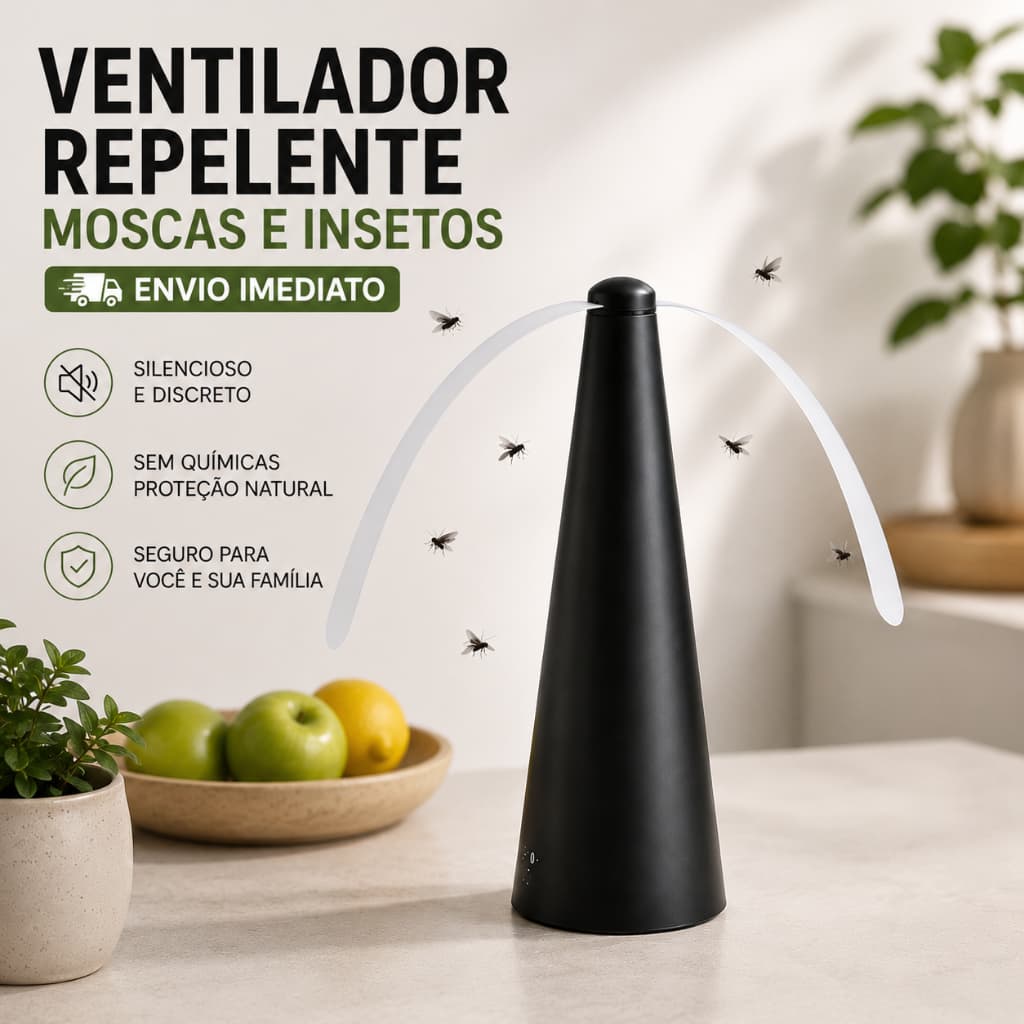 Ventilador Repelente Mosca Mosquito Inseto Mesa Comida Portátil