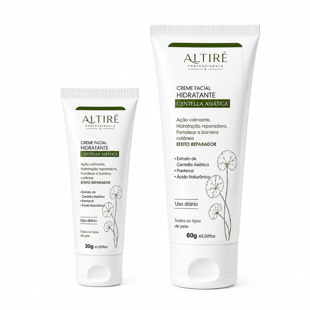 Creme Facial Hidratante Centella Asiática 30g e 60g | Reparador com Ácido Hialurônico e Pantenol | Altiré