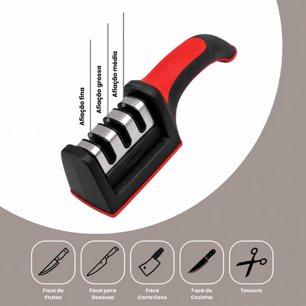 Afiador Amolador Facas Com Laminas Premium Original Line