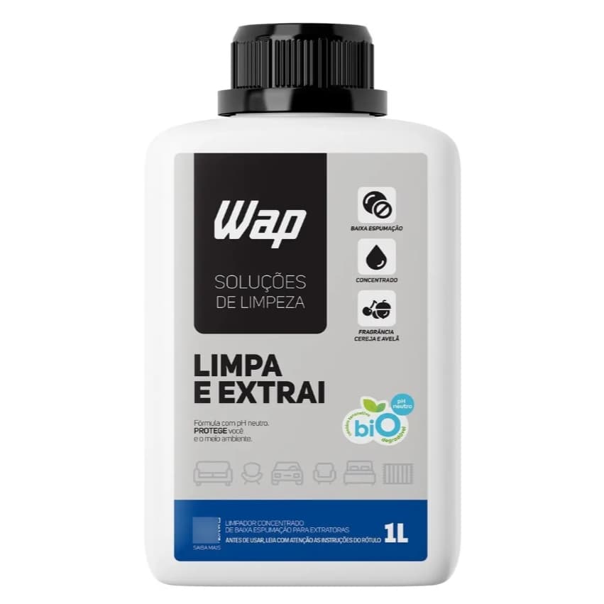 Limpador WAP Limpa e Extrai 1L - Baixa Espumação e Fragrância Cereja e Avelã