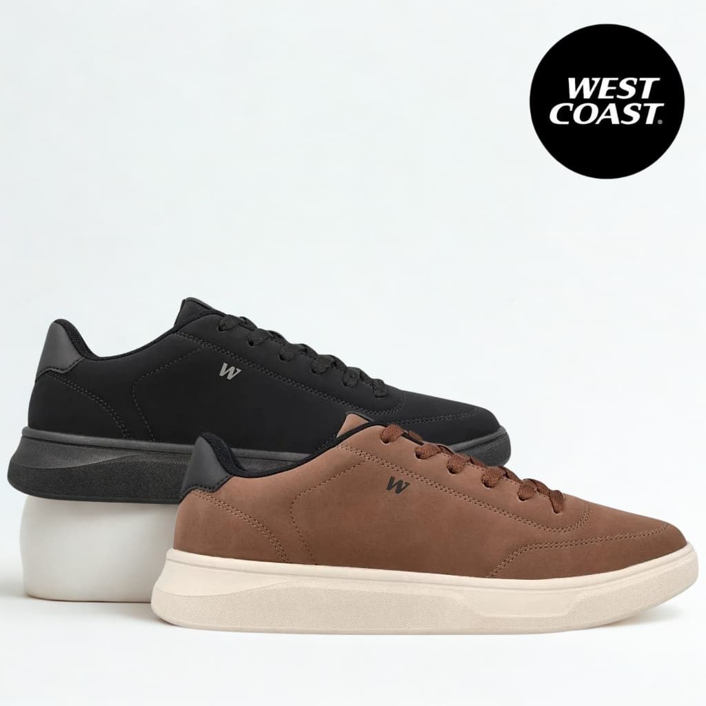 Tênis Masculino West Coast Adolescente Casual Conforto Marrom Preto Estilo Solado Reforçado Skate