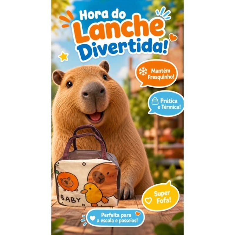 Bolsinha Térmica Infantil Lancheira Escolar Capiva