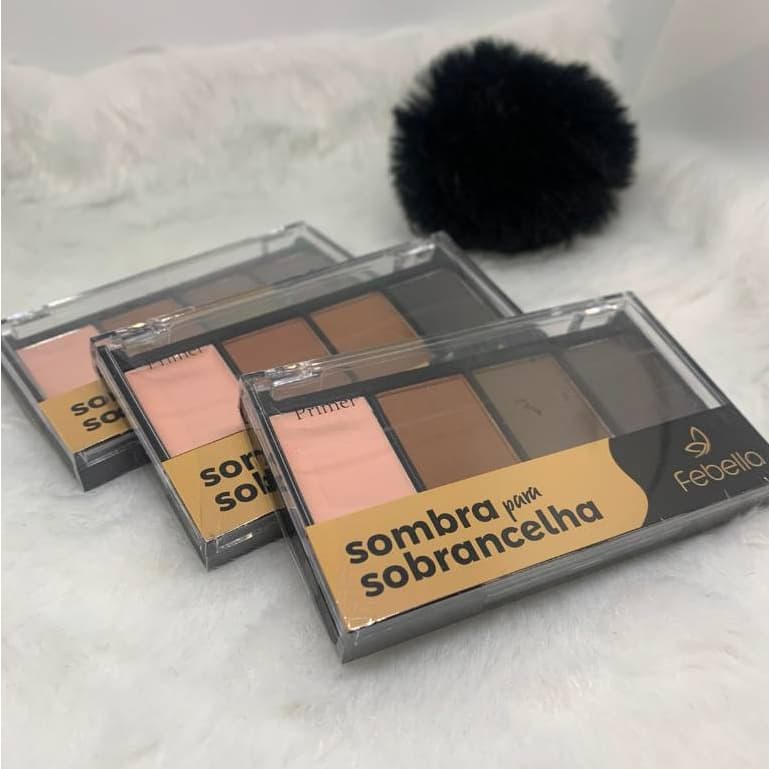 Sombra Para Sobrancelha Febella - Alta Pigmentação c Pincel/Paleta