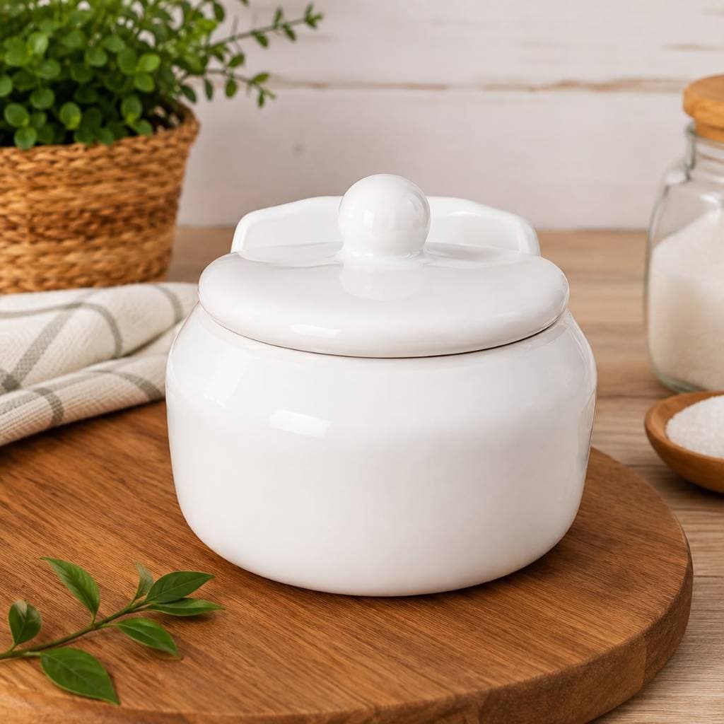 Saleiro De Cozinha Em Cerâmica 650g Com Tampa Mesa Parede Porta Sal 2° Linha