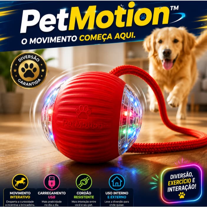 PetMotion - Bola Interativa Brinquedo Movel Diversao Inteligencia Animais Sortidos