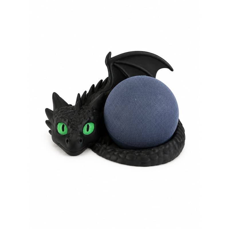 Suporte para Alexa Echo Dot 3/4/5 com Design Dragão – Organizador e Base Decorativa