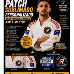Patch Identificação, Petch, ombreira, Judô, Jiu Jitsu, Karatê - Seu logotipo, logo - Nome do Dojô ou da Academia, Atleta