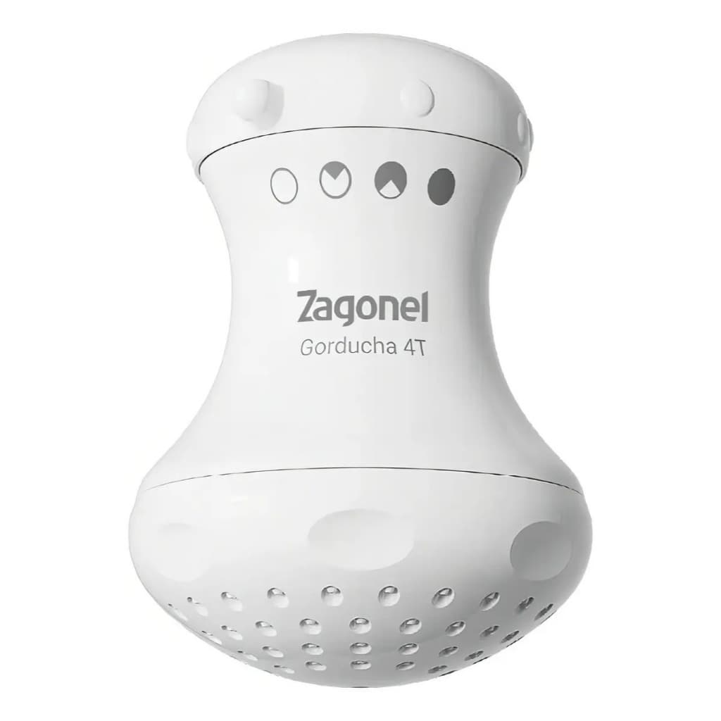Ducha Gorducha Zagonel 4 Temperaturas Branca 5450W 127V Chuveiro Elétrico Banho Quente Potente