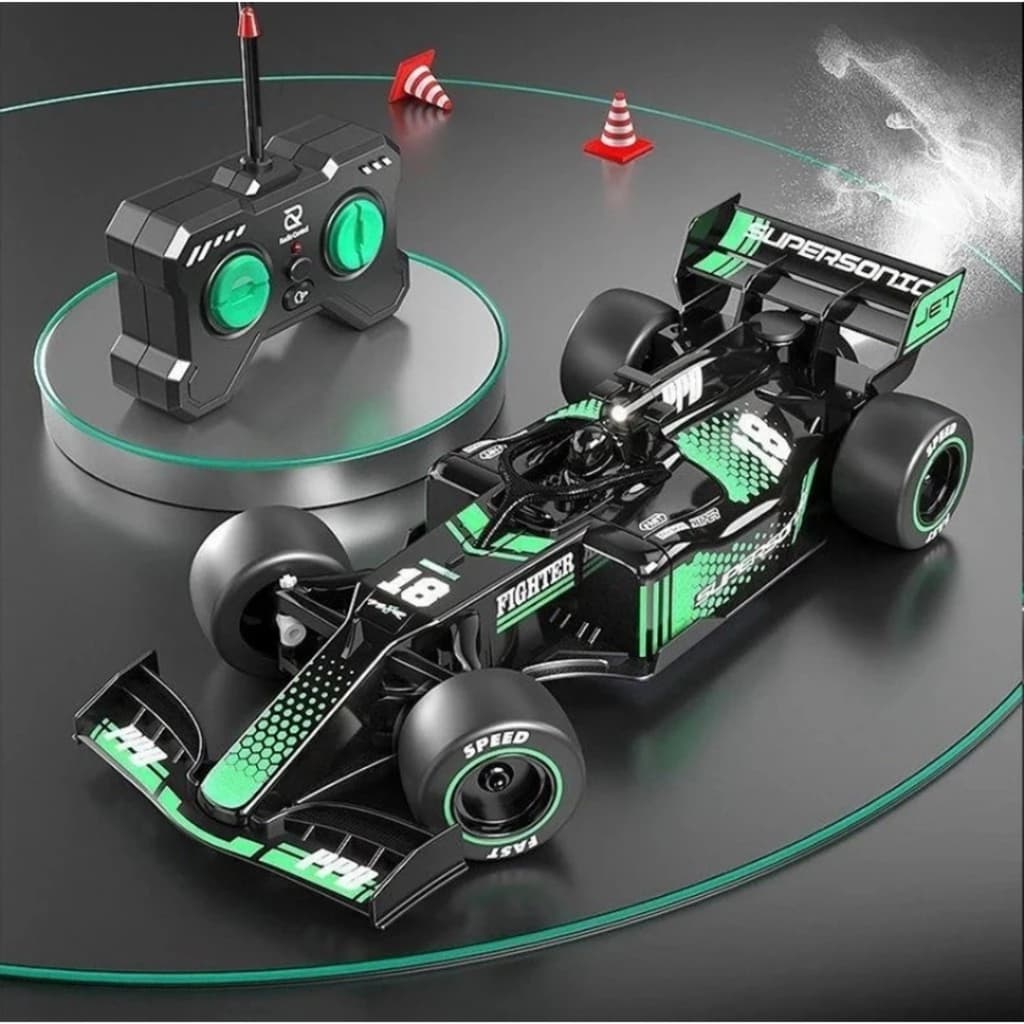 Carrinho Formula 1 Controle Remoto Recarregável Solta Fumaçal Drift Go Spray Racing F1