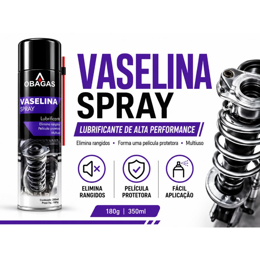 Vaselina Spray Lubrificante Multiuso Película Protetora ObaGas