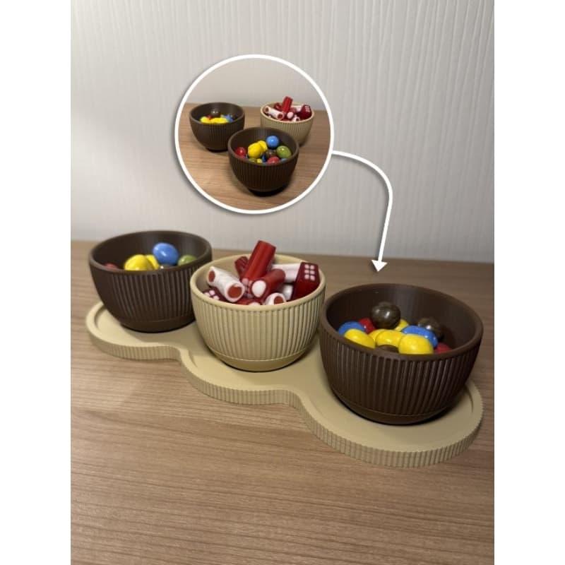 Conjunto de Tigelas para Doces com Bandeja – 3 Peças