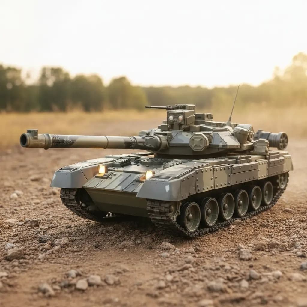 Tanque De Guerra Controle Remoto Recarregável Com Luzes e Sons Brinquedo Militar Infantil