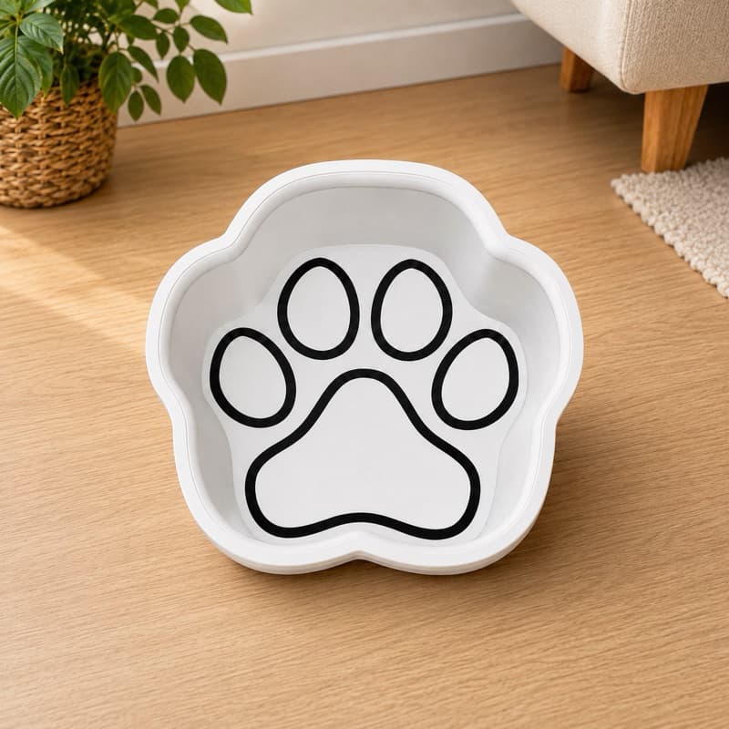 Pote de Água Pet Cachorro Gato | Tigela Comedouro Bebedouro em Formato de Patinha DIVERSAS CORES