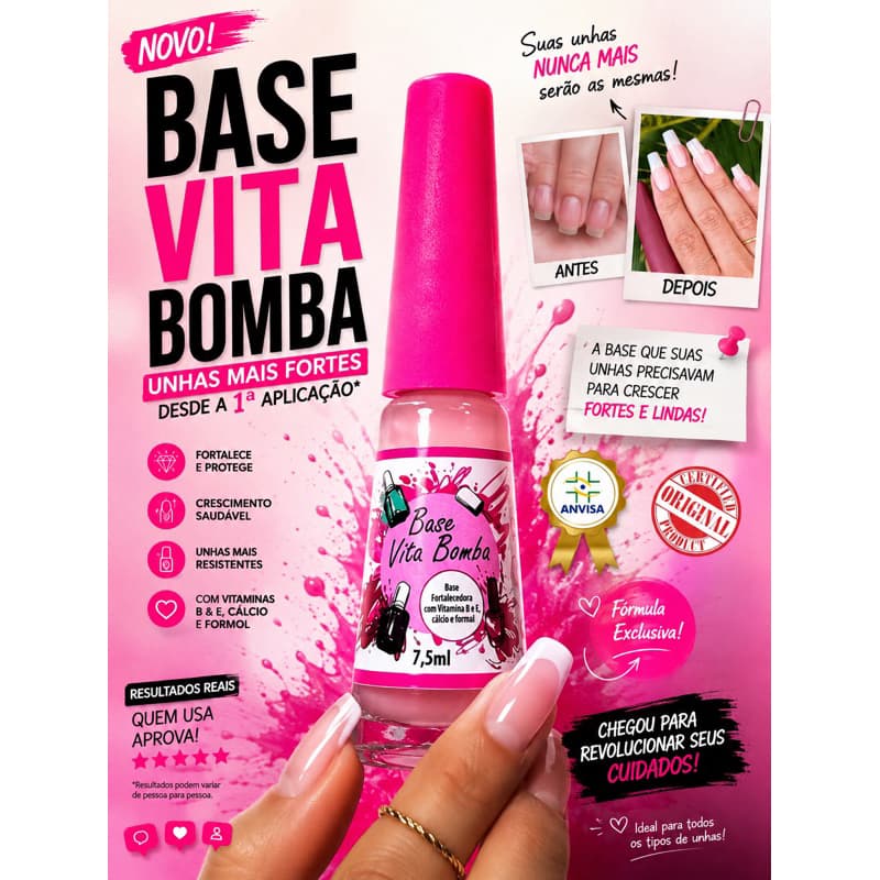 Base Fortalecedora Vita Bomba Endurecedor de Unhas