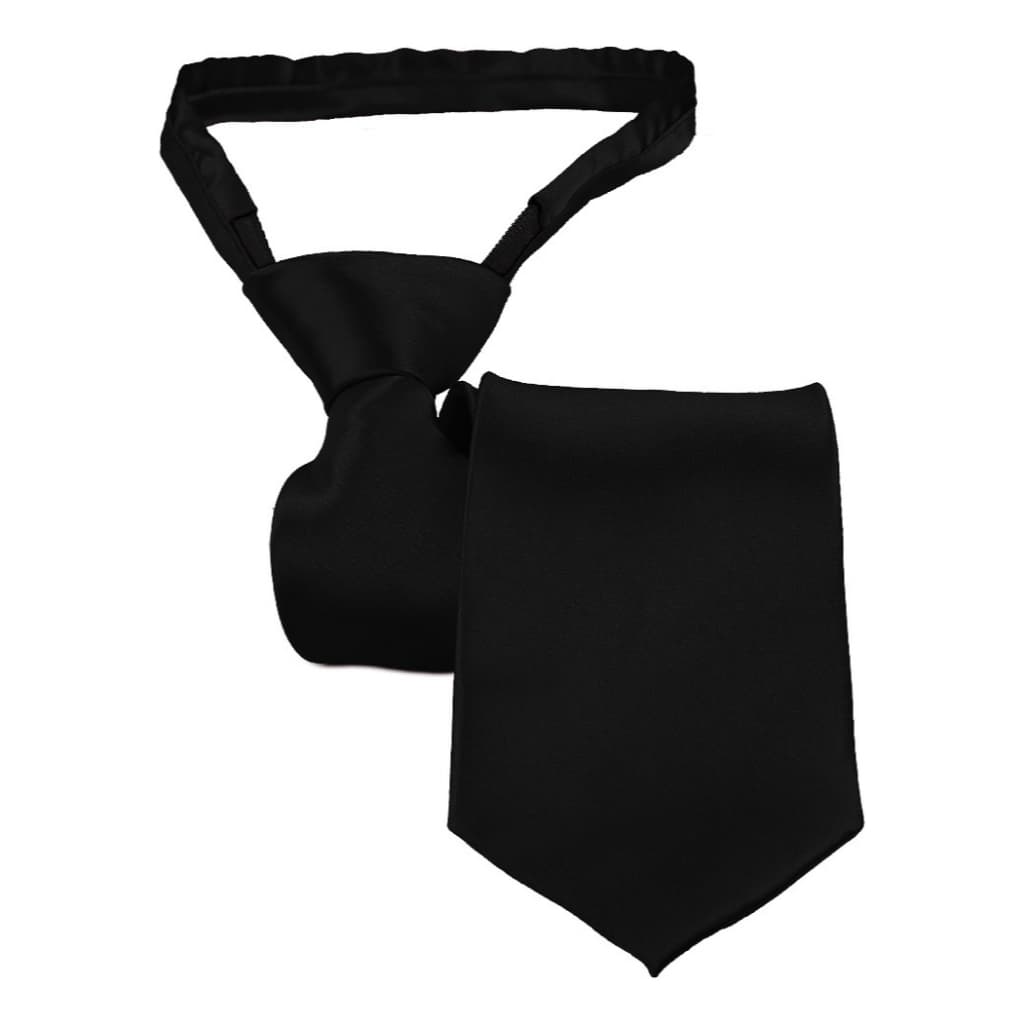 Kit 13 Gravatas Pretas Fosca Adulto Nó Pronto Zíper Lisa Formal 960 Fios Importada