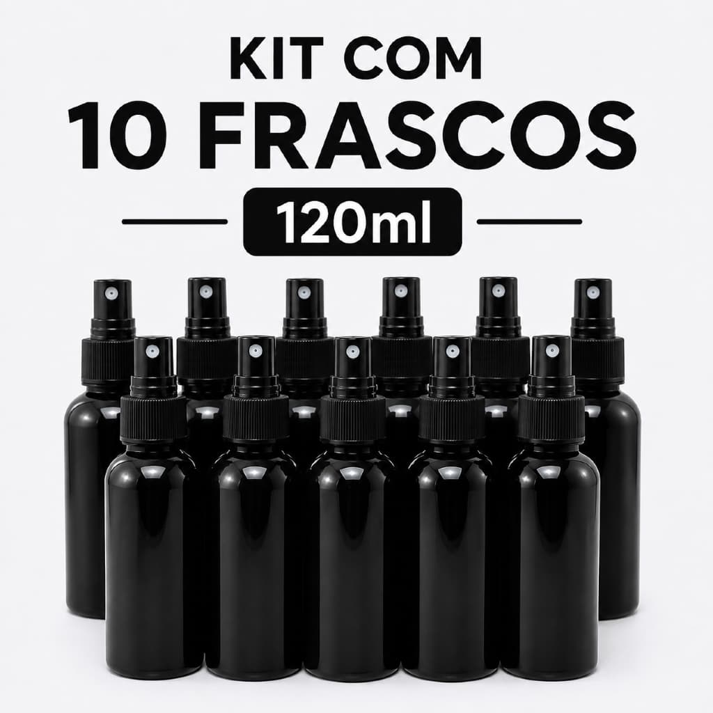 Frasco Pet Cilíndrico 120ML C/ Válvula Spray (10 Unidades)