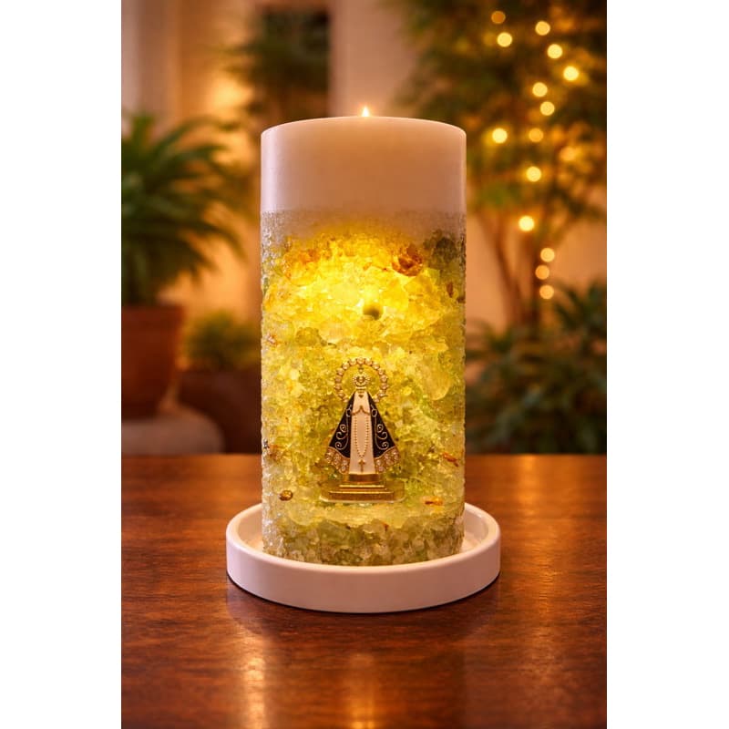 Vela santuário Aromática  Artesanal Nossa Senhora Aparecida com Led