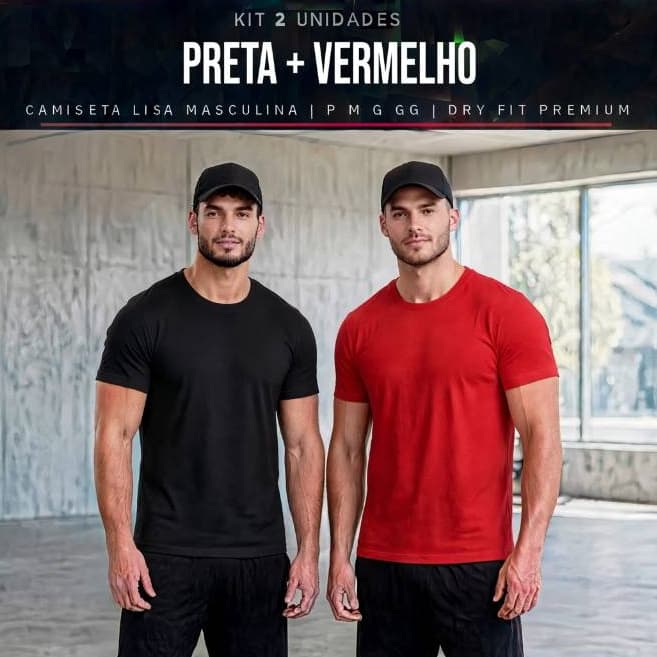 Kit 2 Camisetas Dry Fit Masculina Academia Treino Dia a Dia Conforto e Estilo Tendencia