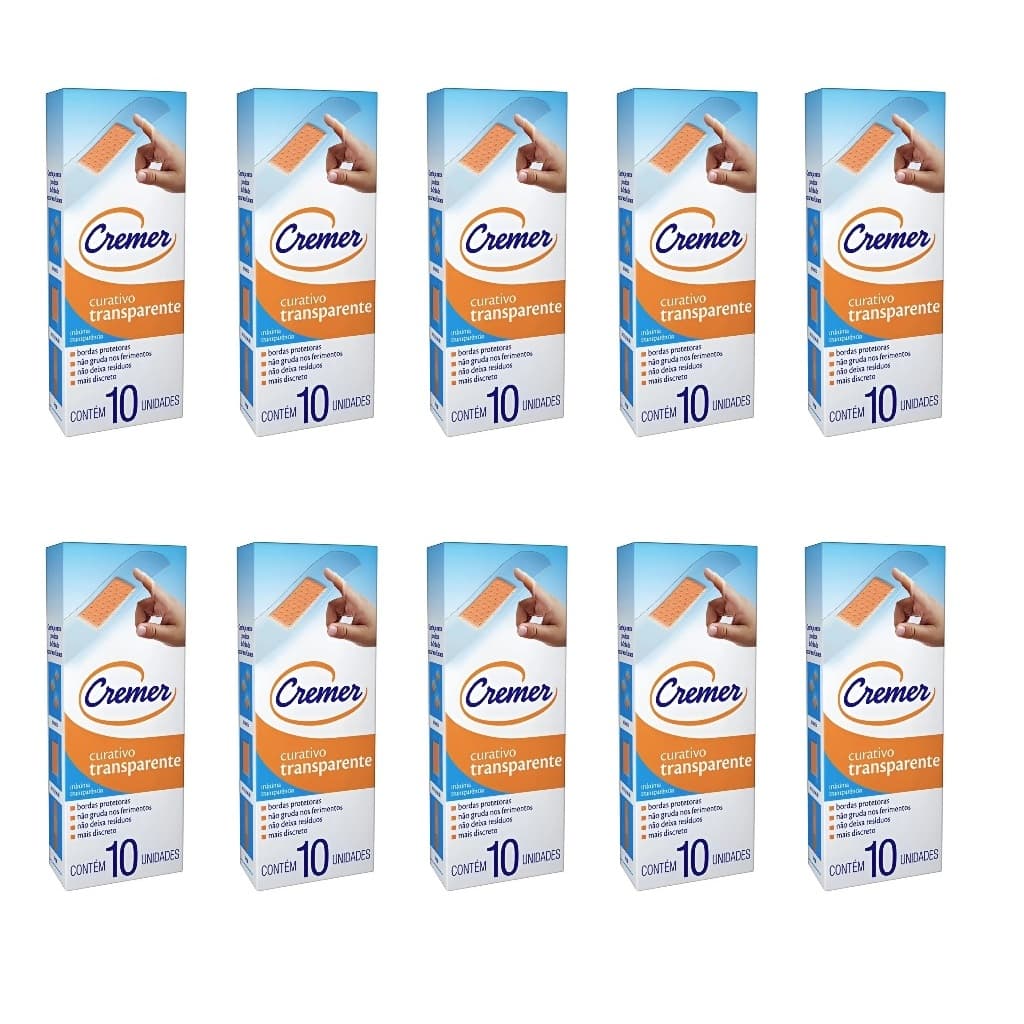 Curativo Cremercare Transparente Cremer Kit Econômico com 100 Unidades